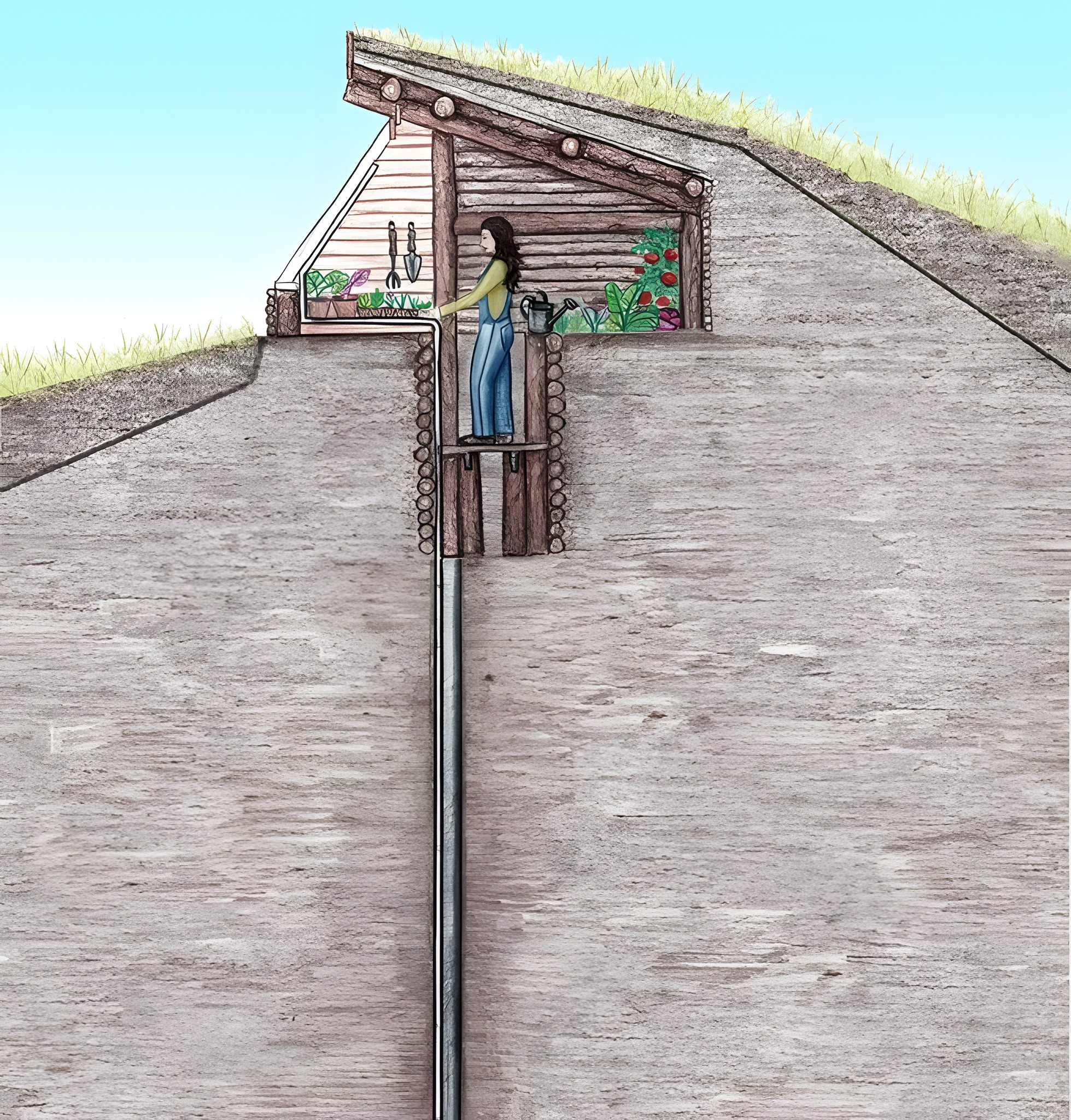The meme is a humorous illustration of a person digging a tunnel to a secret underground bunker, but instead of a cozy living space, they've built a tiny garden and a kitchen, complete with a tiny table and a sign that reads "Welcome to my underground kitchen". The image is meant to be a tongue-in-cheek commentary on the idea of building a "self-sufficient" underground bunker, but instead of being a practical survival space, it's a cozy and absurdly tiny kitchen.